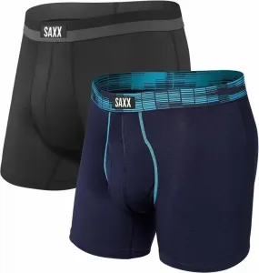 SAXX Sport Mesh 2-Pack Boxer Brief Navy Digi Dna/Black L Fitness Unterwäsche