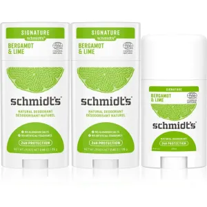 Schmidt's Bergamot + Lime Deo-Stick 2x 75 g + 1x 40 g (vorteilhafte Packung)