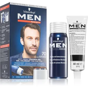 Schwarzkopf Men Perfect Anti-Grey Color Gel Tönungsgel für das Haar für Herren 70 Natural Dark Brown
