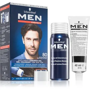 Schwarzkopf Men Perfect Anti-Grey Color Gel Tönungsgel für das Haar für Herren 80 Natural Black Brown