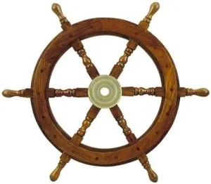 Sea-Club Steering Wheel wood with brass Center - o 60cm