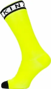 Sealskinz Waterproof Warm Weather Mid Length Sock With Hydrostop Neon Yellow/Black/White S Fahrradsocken