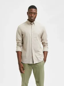 Selected Homme Slim Flannel Hemd Beige