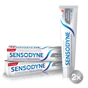 Sensodyne Extra Whitening bleichende Zahnpasta mit Fluor für empfindliche Zähne 2x75 ml