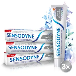 Sensodyne Extra Whitening bleichende Zahnpasta mit Fluor für empfindliche Zähne 3x75 ml