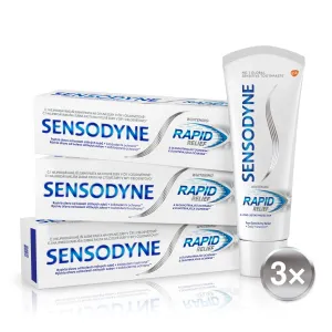 Sensodyne Rapid Whitening bleichende Zahnpasta für empfindliche Zähne 3x75 ml