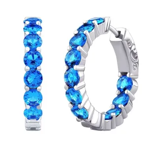 Silvego Luxuriöse Silberohrringe Kreise mit hellblauen Zirkonen MW02722ELB