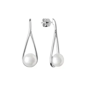 Silvego Luxuriöse Silberohrringe mit echter weißer Perle GRP20222EW