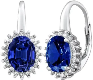 Silvego Silberne Ohrringe DHARMA mit blauem Saphir LPS0588DB