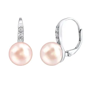 Silvego Silberne Ohrringe CASSIDY mit einer rosa Naturperle LPSP0639P