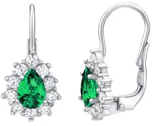 Silvego Silberne Ohrringe mit grünem Swarovski-Stein Erstellt von SILVEGO31866G