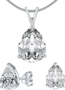 Silvego Silberschmuckset mit klarem Kristallglas JJJS8888 (Ohrringe, Anhänger)