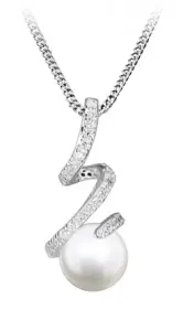 Silver Cat Bezaubernde Halskette mit Zirkonen und Perle SC494 (Halskette, Anhänger)
