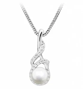 Silver Cat Sanfte Halskette mit Perle und Zirkonen SC413