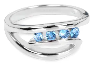 Silver Cat Silberring mit blauen Kristallen SC136 54 mm
