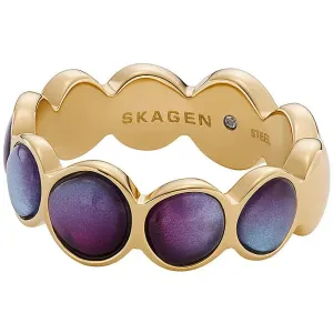 Skagen Wunderschöner vergoldeter Ring aus Stahl Sea Glass SKJ1690710 50 mm