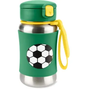 Skip Hop Spark Style Straw Bottle Wasserflasche aus rostfreiem Stahl mit Strohhalm Fotbal 12 m+ 350 ml