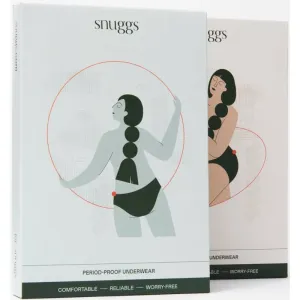 Snuggs Period Underwear Classic: Medium Flow Black Menstruationsslip aus Stoff bei mäßiger Menstruation Größe XL 1 St