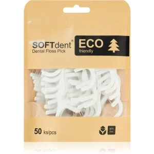 SOFTdent ECO Dental Floss Pick Zahnstocher mit Zahnseide 50 St