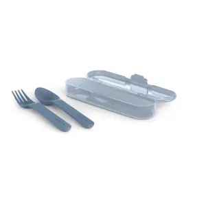 Suavinex Go Natural Cutlery Set Besteck 12 m+ Blue 3 St