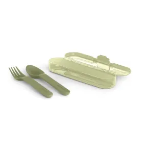 Suavinex Go Natural Cutlery Set Besteck 12 m+ Green 3 St