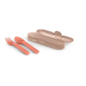 Suavinex Go Natural Cutlery Set Besteck 12 m+ Pink 3 St
