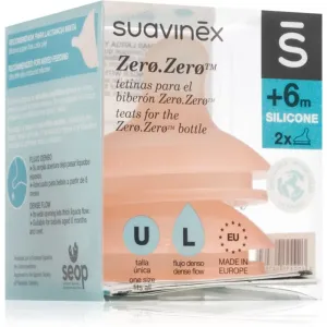 Suavinex Zero Zero Bottle Teat Trinksauger L Dense Flow 6 m+ 2 St