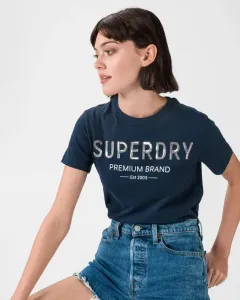 SuperDry Premium Sequin T-Shirt Blau