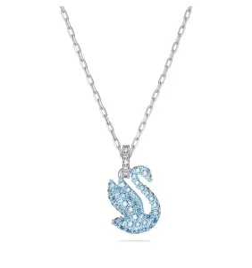Swarovski Zarte Halskette mit einem blauen Schwan Iconic Swan 5680422