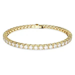 Swarovski Zeitloses vergoldetes Armband mit Kristallen Matrix Tennis 5657662 17,5 cm