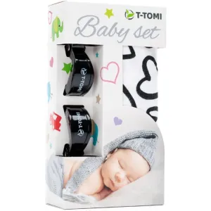 T-TOMI Baby Set Black Hearts Geschenkset für Kinder 3 St