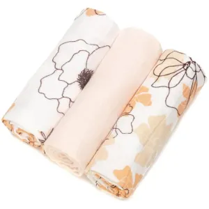 T-TOMI BIO Bamboo Diapers Stoffwindeln Flowers 70x70 cm 3 St