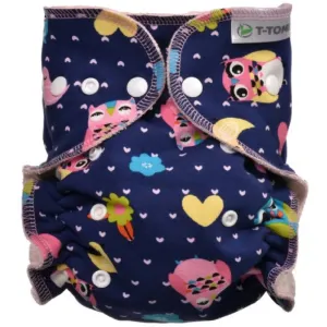 T-TOMI Pant Diaper Changing Set Snaps waschbare Windelhose mit Einlagewindel Owls 3 - 15 kg 1 St