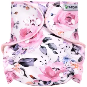 T-TOMI Pant Diaper Changing Set Snaps waschbare Windelhose mit Einlagewindel Roses 3 - 15 kg 1 St