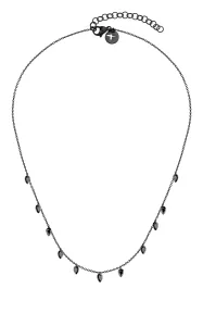 Tamaris Fantasievolle schwarze Halskette mit Zirkonen TJ-0076-N-45