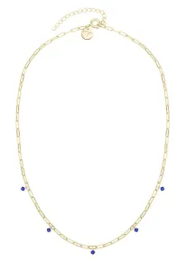 Tamaris Luxuriöse vergoldete Halskette mit blauen Zirkonen TJ-0540-N-45