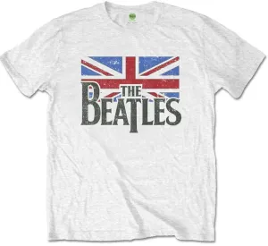 The Beatles T-Shirt Logo & Vintage Flag White 7 - 8 J
