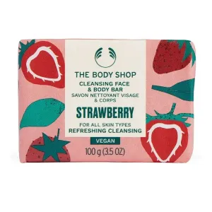 The Body Shop Feste Seife für Gesicht und Körper Strawberry (Cleansing Face & Body Bar) 100 g
