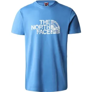 The North Face M S/S WOODCUT DOME TEE Herrenshirt, blau, größe XL