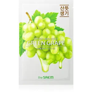 The Saem Natural Mask Sheet Green Grape vitalisierende textile Maske zum Aufhellen der Haut 21 ml