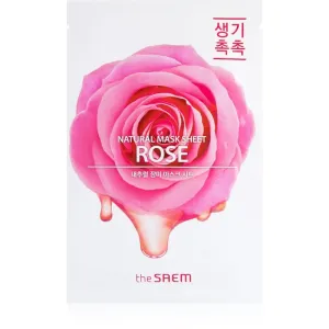 The Saem Natural Mask Sheet Rose Zellschichtmaske mit feuchtigkeitsspendender und revitalisierender Wirkung 21 ml