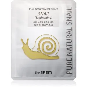 The Saem Pure Natural Snail vitalisierende textile Maske zum Aufhellen der Haut 20 ml