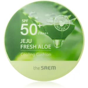 The Saem Jeju Fresh Aloe Cooling Cushion langanhaltendes Make up im Schwämmchen SPF 50+ mit beruhigender Wirkung Farbton Natural Beige 12 g
