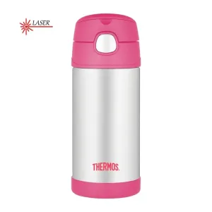 Thermos FUNtainer Baby Thermosflasche mit Riemen - silber / pink 355 ml
