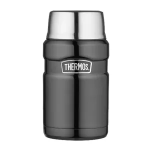 Thermos Style Thermos für Speisen mit Becher - Metallic-Grau 710 ml