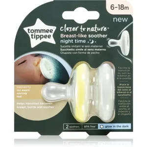 Tommee Tippee Closer To Nature Breast-like Night 6-18m Schnuller Natural 2 St