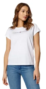 Tommy Hilfiger Damen T-Shirt Regular Fit UW0UW01618-100 XS