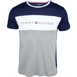 Tommy Hilfiger CN SS TEE LOGO FLAG Herrenshirt, grau, größe XL