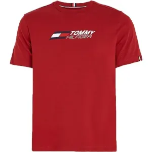 Tommy Hilfiger ESSENTIALS BIG LOGO S/S TEE Herrenshirt, rot, größe L