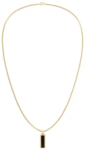 Tommy Hilfiger Original vergoldete Halskette mit Onyx 2790541